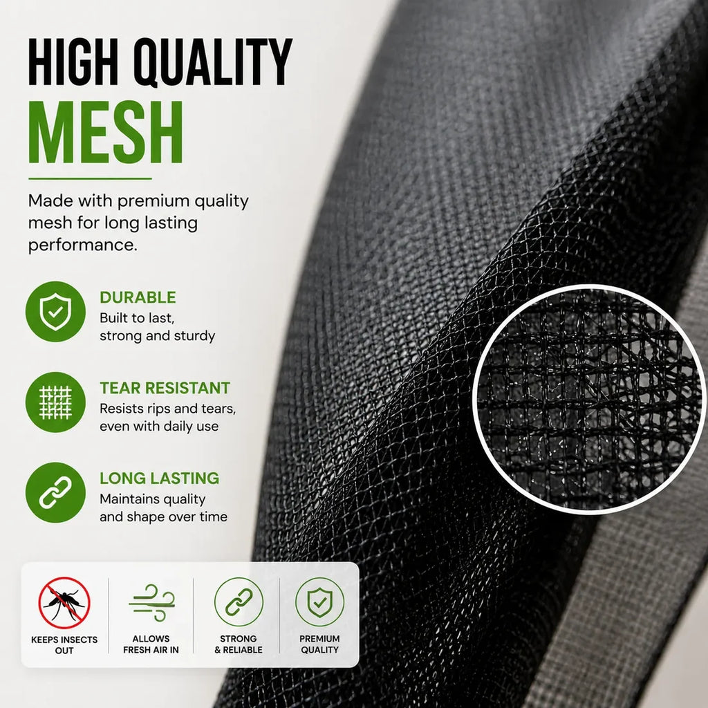 Magic Mesh Magnetic Mosquito Screen Door Net Curtain with Magnets Reinforced Polyester ( Pack Of 2 )